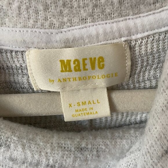 Anthropologie Maeve Risa Hacci Tunic Heather Gray White Cowl Neck - Picture 8 of 10